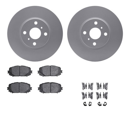 DYNAMIC FRICTION CO 4512-76151, Geospec Rotors with 5000 Advanced Brake Pads includes Hardware, Silver 4512-76151